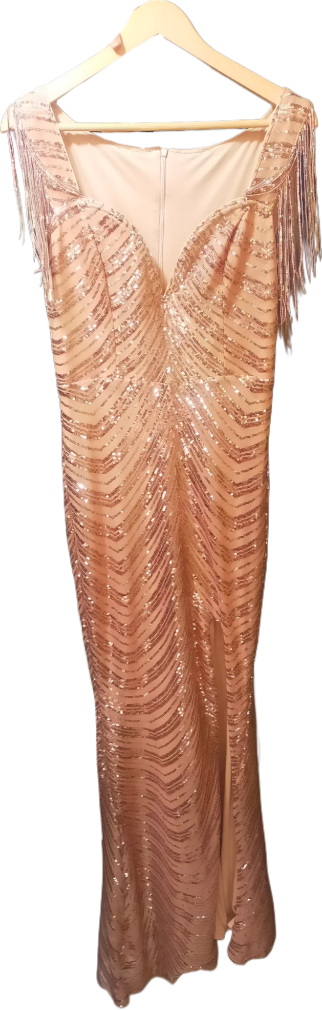 Rose Gold V-neck Gown